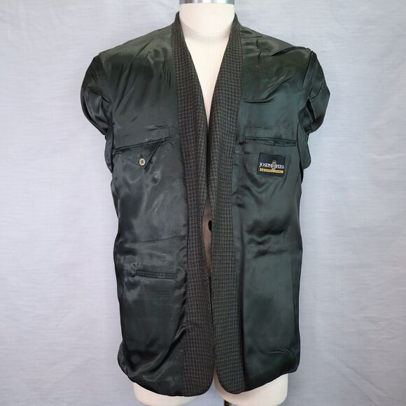 Joseph and Feiss Sport Coat Mens 42R Brown Wool Houndstooth Jacket Ventless - Picture 11 of 12